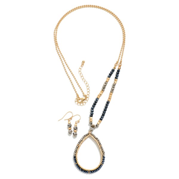 Wholesale necklace Earring Set Small Gold Beaded Necklace Faceted Cut Beaded Pe