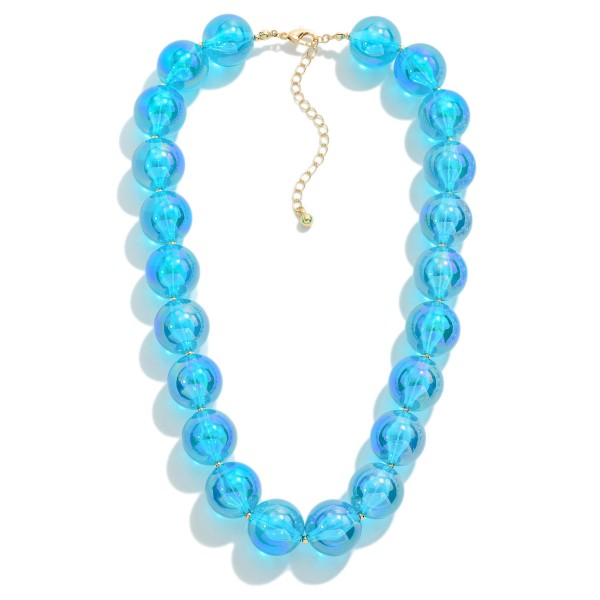 Wholesale chunky Iridescent Beaded Necklace L Extender L