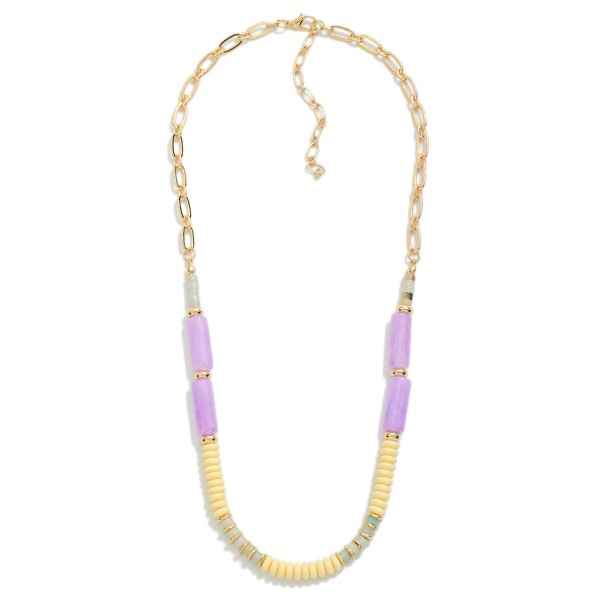 Wholesale beaded Chain Link Necklace Tube Disc Beads L Extender L