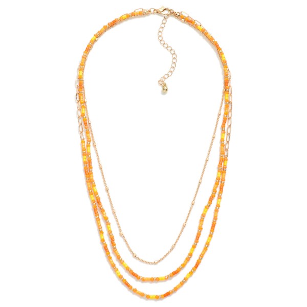 Triple Strand Necklace Featuring Heishi And Chain Link Details

- Approximately 16" L
- Extender 3" L