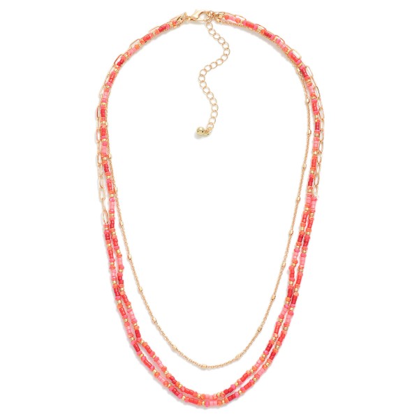 Wholesale triple Strand Necklace Heishi Chain Link Details L Extender L