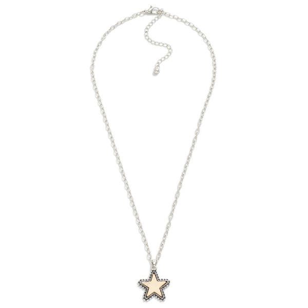 Western Chain Link Necklace Featuring Star Pendant

- Approximately 18" L
- Extender 3" L