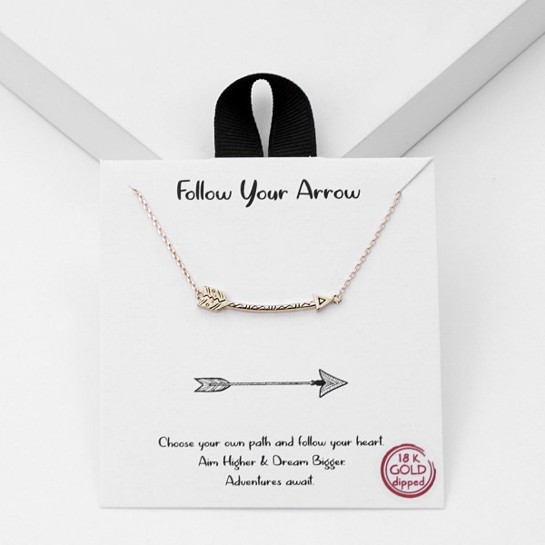 Wholesale dainty Chain Link Necklace Arrow Pendant Gold Dipped Hypoallergenic Br