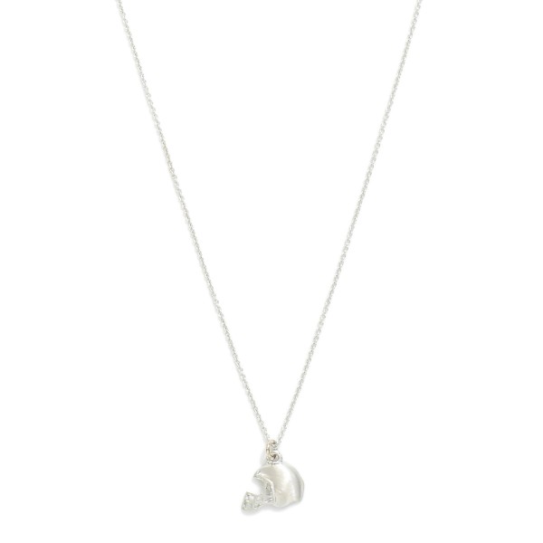 Dainty Chain Link Necklace Featuring Football Helmet Pendant 

- Approximately 16" L
- Extender 3" L 