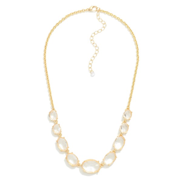 Wholesale faceted Glass Crystal Chain Link Necklace L Extender L
