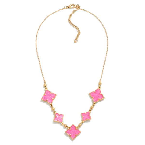 Wholesale chain Link Necklace Linked Enamel Swirl Clover Stations L Extender L