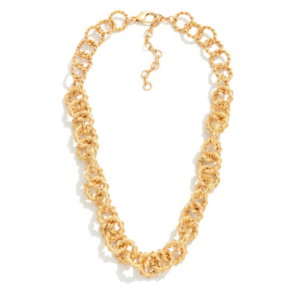 Twisted Circular Chain Necklace 

- Approximately 18" L
- Extender 3"L 