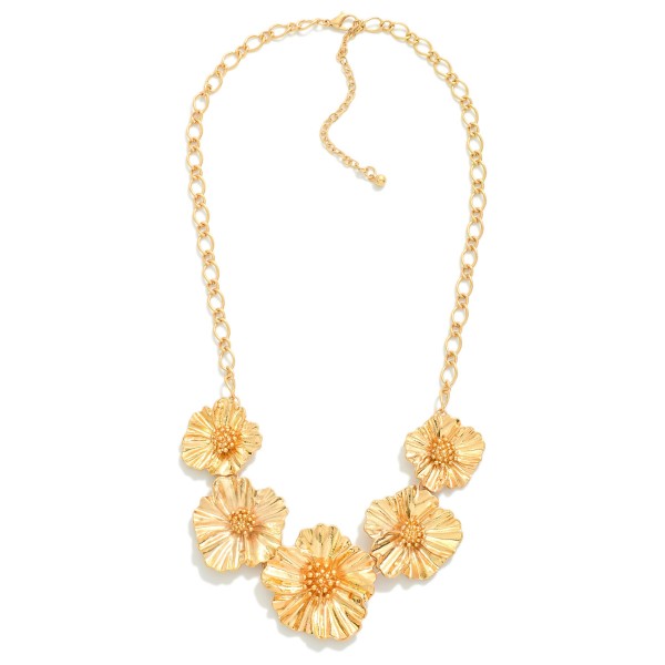 Wholesale metal Chain Link Necklace Linked Flower L Extender L
