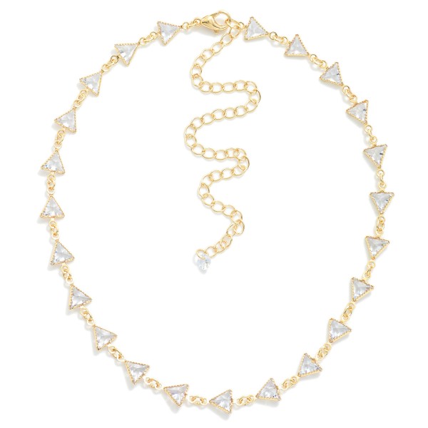 Wholesale linked Glass Crystal Triangle Choker Necklace L Extender L