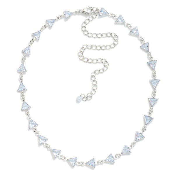 Wholesale linked Glass Crystal Triangle Choker Necklace L Extender L