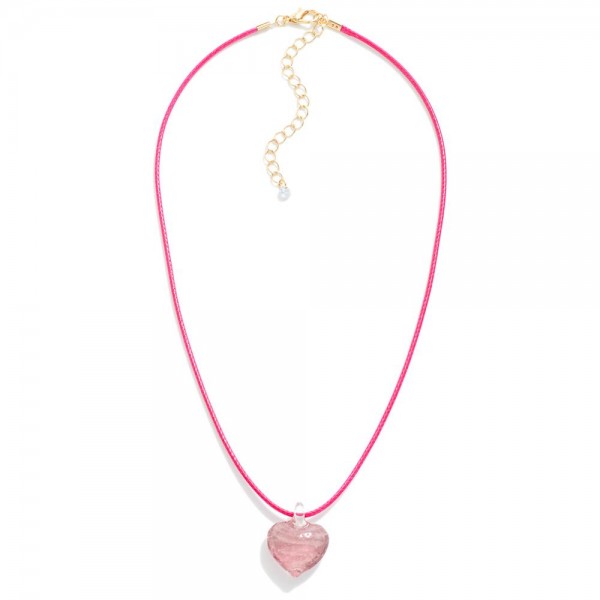 Braided Cord Necklace Featuring Resin Heart

- Approximately 16" L
- Extender 3" L