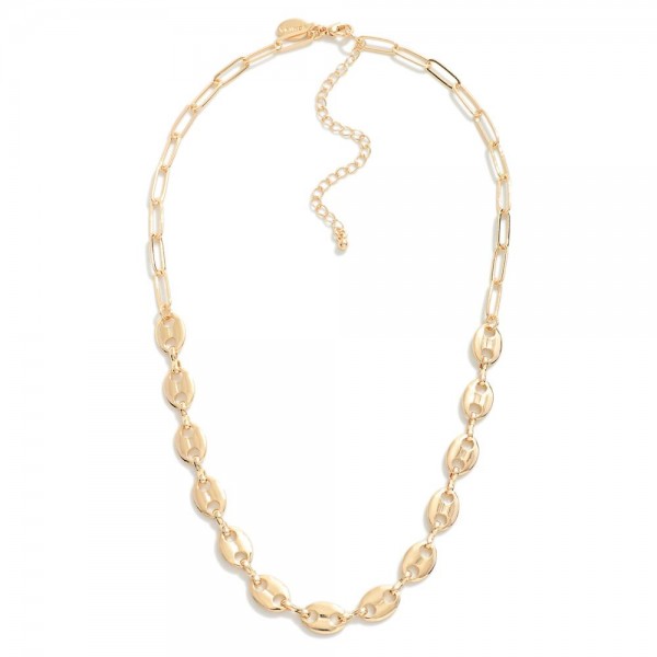 Wholesale anchor Paperclip Chain Link Necklace L Extender L