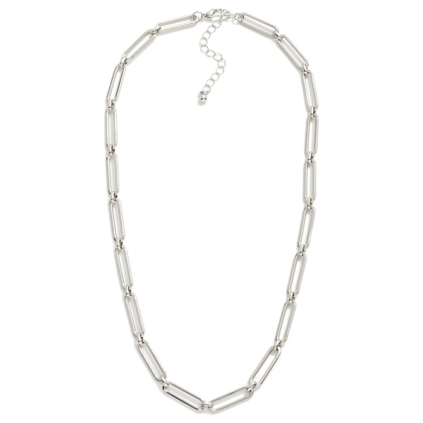 Metal Paperclip Chain Link Necklace

- Approximately 18" L
- Extender 3" L