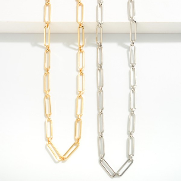 Metal Paperclip Chain Link Necklace
- Approximately 18" L
- Extender 3" L