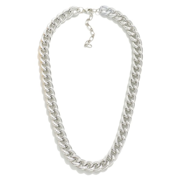 Crimped Curb Chain Necklace

- Approximately 16" L
- Extender 3" L