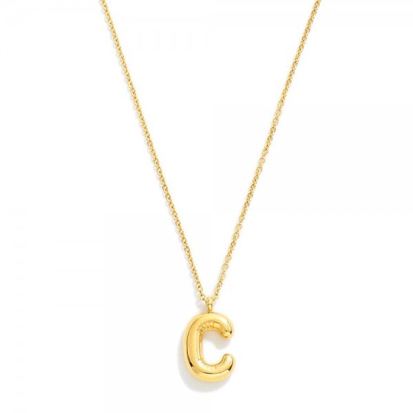 Wholesale dainty Stainless Steel Chain Link Necklace Bubble Balloon Initial Pend