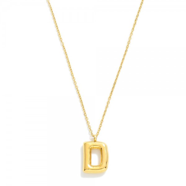 Wholesale dainty Stainless Steel Chain Link Necklace Bubble Balloon Initial Pend