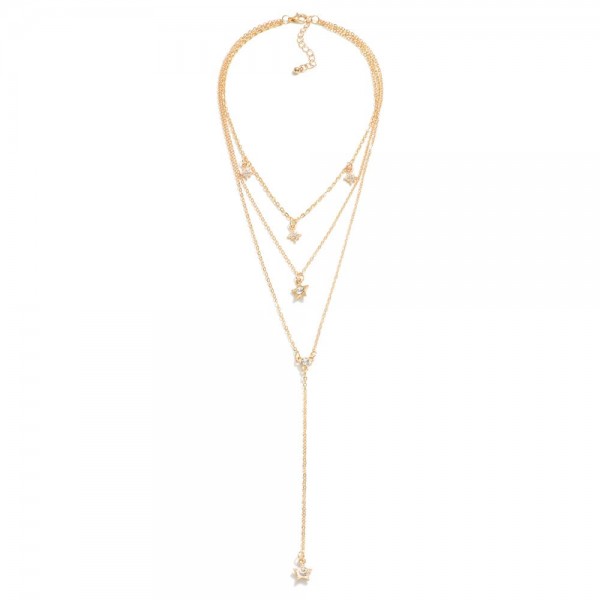 Wholesale layered Chain Link Necklace Star Pendant L Extender L