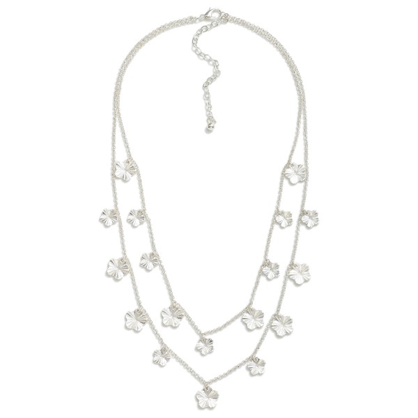 Wholesale layered Chain Link Necklace Metal Flower Charms L Extender L
