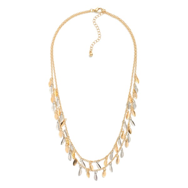 Wholesale chain Link Necklace Metal Leaf Fringe Stations L Extender L