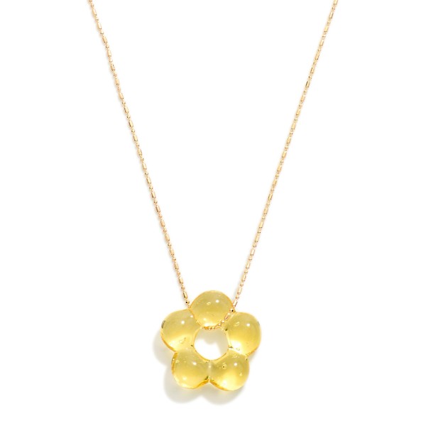 Wholesale ball Chain Link Necklace Glass Flower Pendant L Extender L