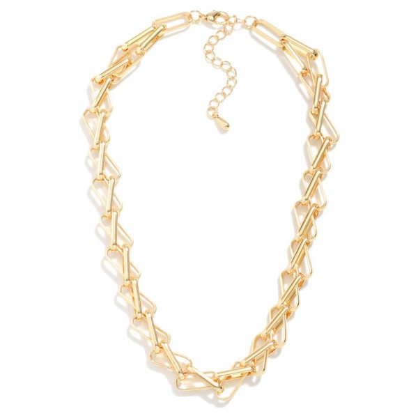 Wholesale intertwined Paper Clip Chain Link Necklace L Extender L