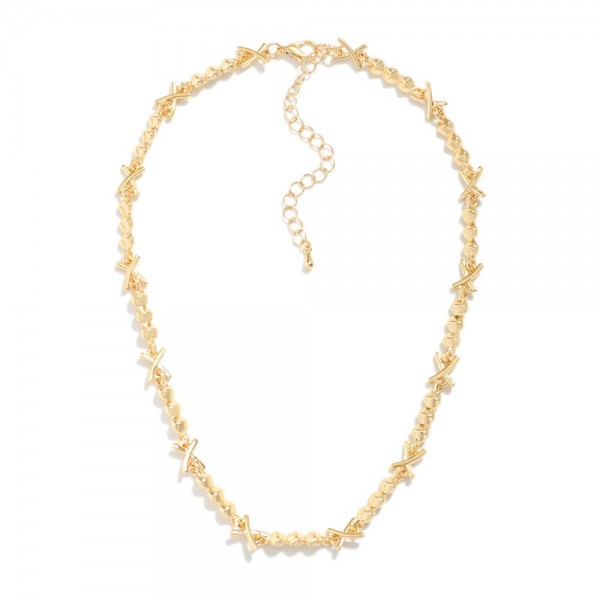 Wholesale metal Linked Necklace L Extender L