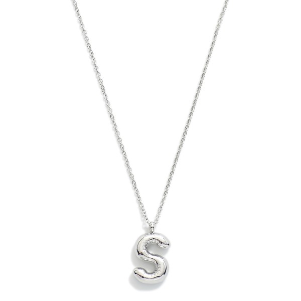 Wholesale stainless Steel Dainty Chain Link Necklace Bubble Balloon Initial Pend