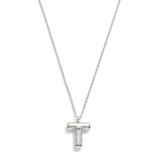 Wholesale stainless Steel Dainty Chain Link Necklace Bubble Balloon Initial Pend