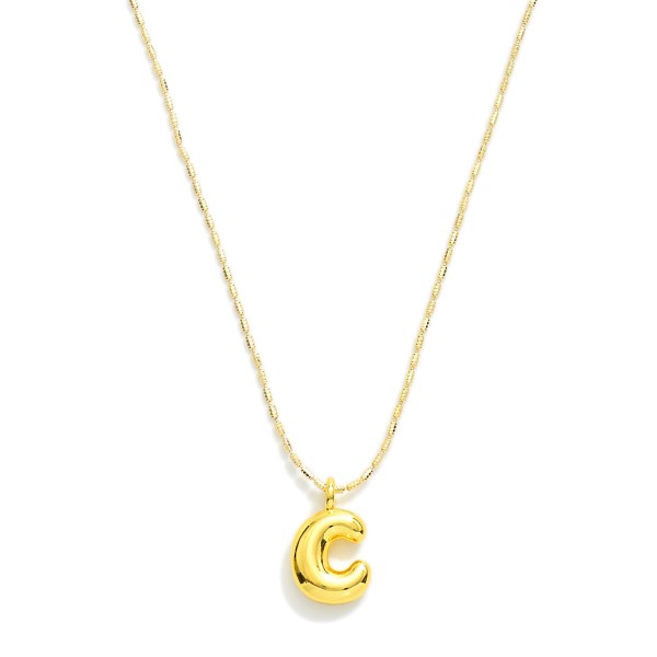 Ball Chain Necklace Featuring Bubble Balloon Initial Pendant

- Approximately 16" L
- Extender 2" L

