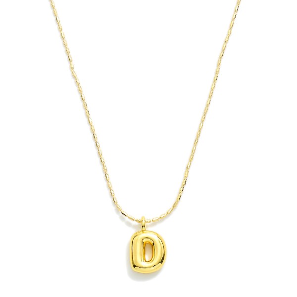 Ball Chain Necklace Featuring Bubble Balloon Initial Pendant

- Approximately 16" L
- Extender 2" L

