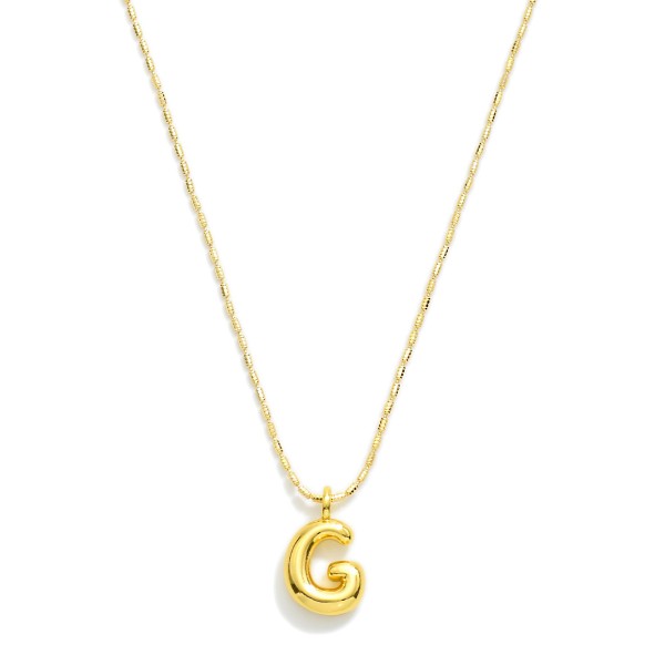 Ball Chain Necklace Featuring Bubble Balloon Initial Pendant

- Approximately 16" L
- Extender 2" L

