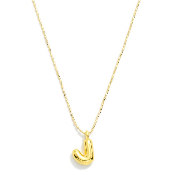 Ball Chain Necklace Featuring Bubble Balloon Initial Pendant

- Approximately 16" L
- Extender 2" L

