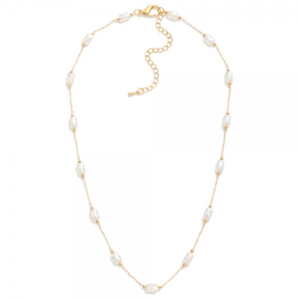 Wholesale gold Chain Link Necklace Bead Stations L