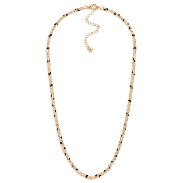 Wholesale layered Dainty Chain Link Necklace Color Enamel Fills L Extender L