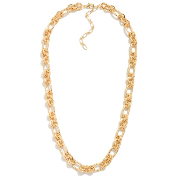 Wholesale gold Chain Link Necklace Double Looped Details L Extender L