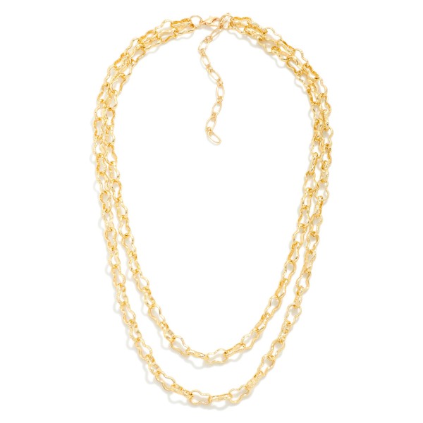 Wholesale layered Textured Infinity Loop Chain Link Necklace L Extender L