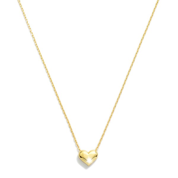 Gold Dipped Dainty Chain Link Necklace Featuring Heart Pendant 

- Approximately 16" L
- Extender 2" L
