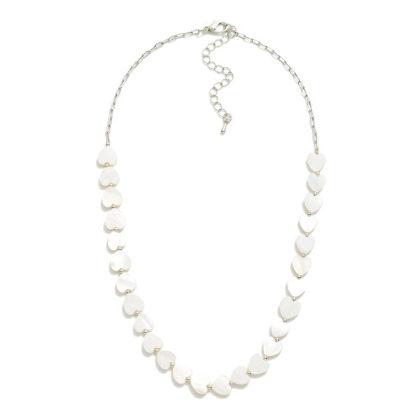 Wholesale mother Pearl Heart Beaded Necklace Mother Pearl L Extender L
