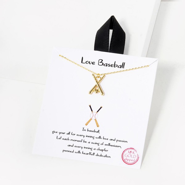 Wholesale dainty Chain Link Necklace Crossed Baseball Bats Pendant L Extender L