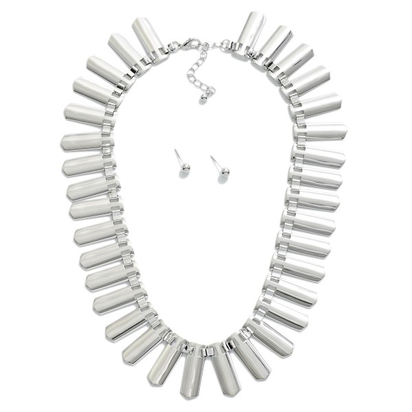 Wholesale linked Shield Collarbone Necklace Metal Stud Earrings L Extender L