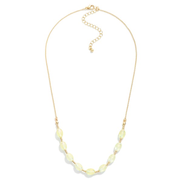 Wholesale gold Chain Link Necklace Faceted Glass Crystal Beads L Extender L