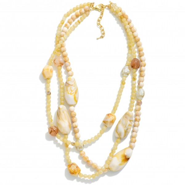 Wholesale layered Polished Natural Stone Beaded Necklace Large Marbled Acetate B