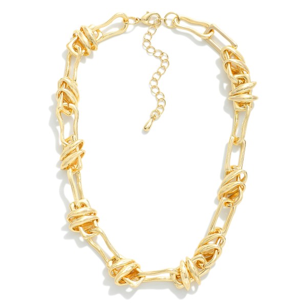 Wholesale gold Link Wrapped Chain Link Necklace L Extender L