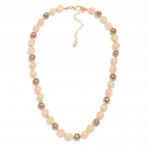 Wholesale faceted Bead Cluster Flowers Necklace L Extender L