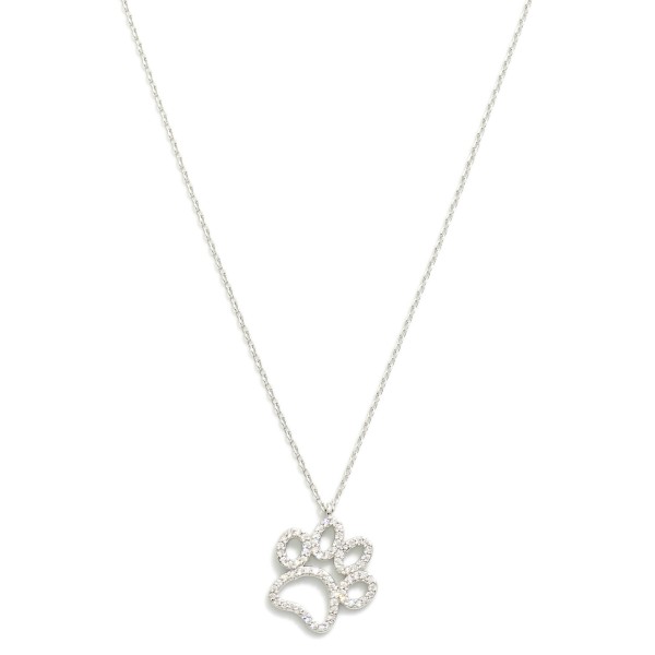 Wholesale dainty Gold Dipped Chain Link Necklace Cubic Zirconia Studded Paw Prin