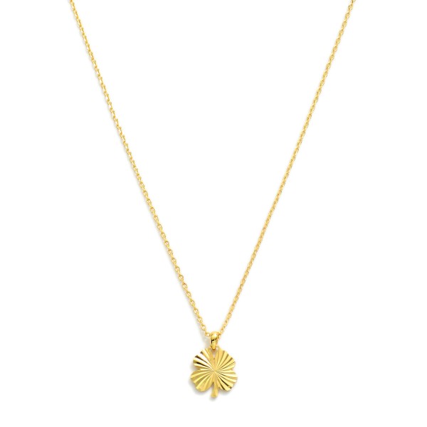 Wholesale dainty Gold Dipped Chain Link Necklace Clover Pendant Gold Dipped Made