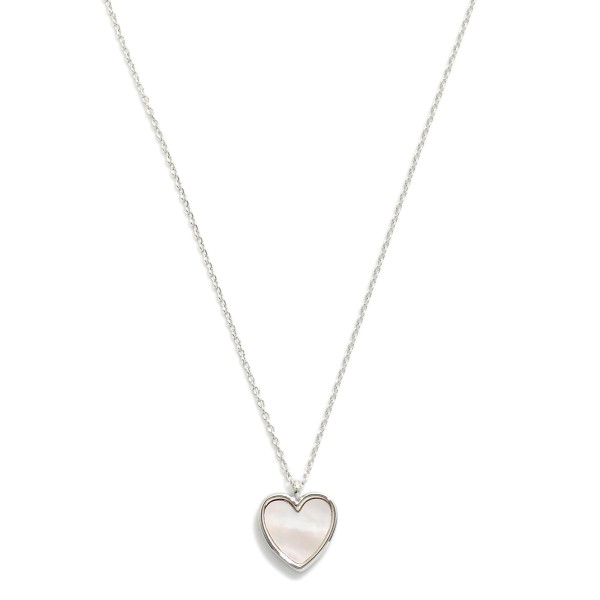 Wholesale dainty Gold Dipped Chain Link Necklace Pearlescent Heart Pendant Gold