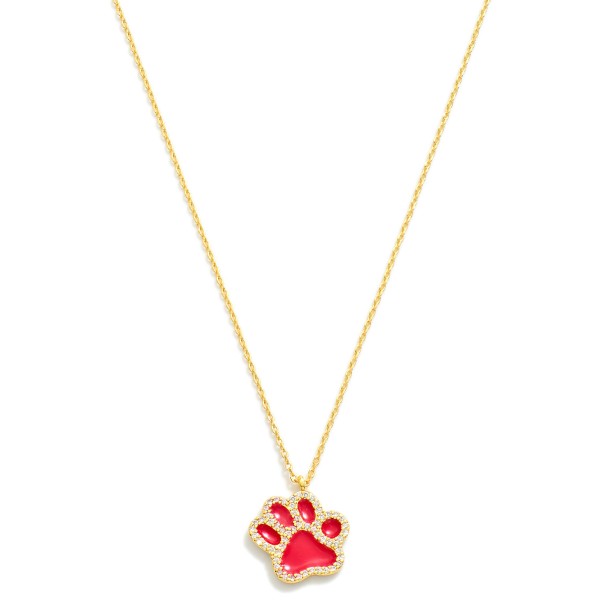 Wholesale dainty Gold Dipped Chain Link Necklace Cubic Zirconia Studded Paw Prin