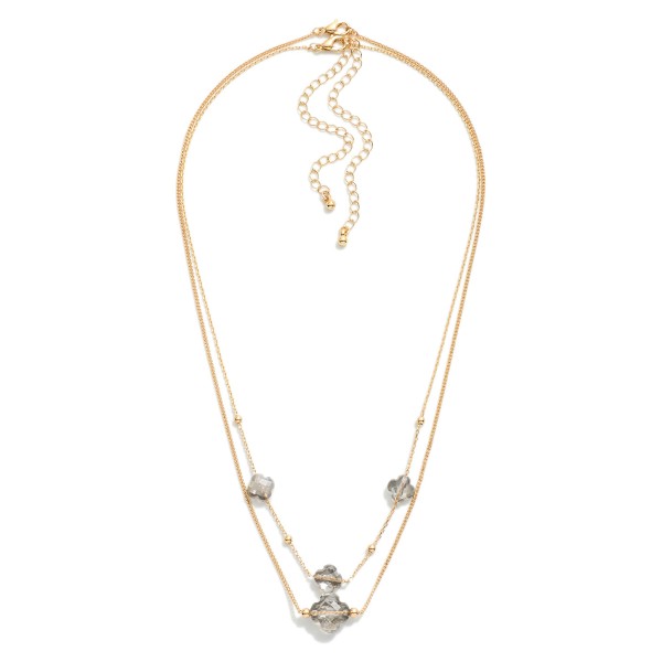 Wholesale set Two Chain Link Necklaces Glass Crystal Clover Stations L Extender